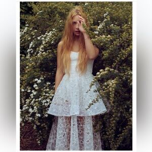 Hill House Home The Isabelle Dress - White Floral Organza size 8